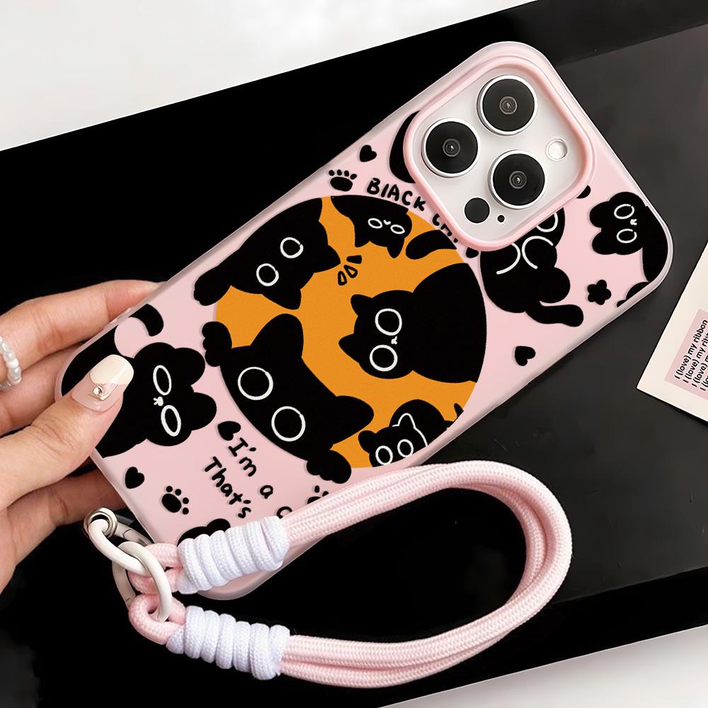 Bemalte Handyhülle für iPhone 15 11 13 14 für 15 16 Pro Max 12 13 16 Pro Niedlich Fasion Lustig Lanyard Handyhülle Neueste Top-Selling-Empfehlungen