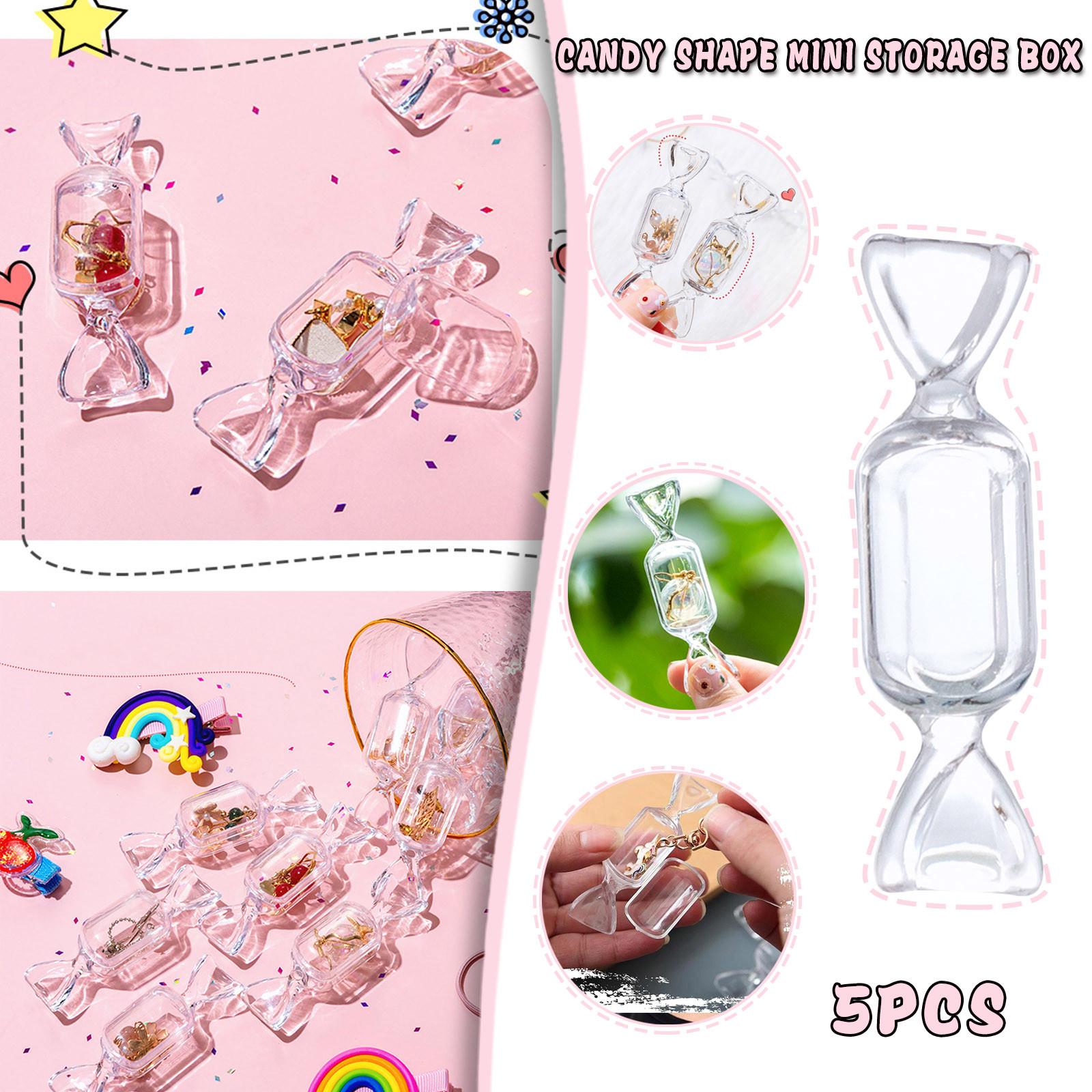Candy Shape Storage Box Transparent Cute Earrings Ring Jewelry Box