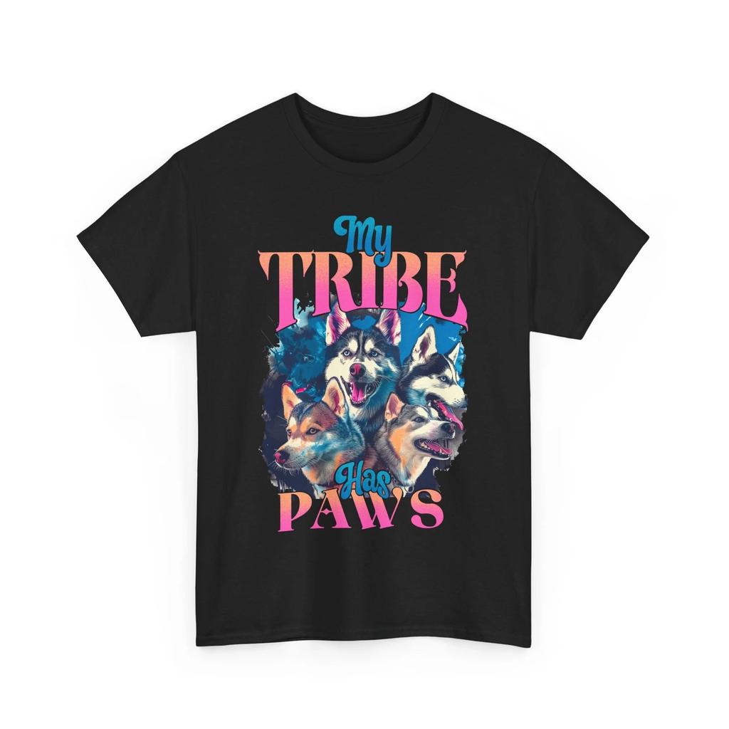 My Tribe Has Paws T-Shirt – Funny Dog Lover Paw Print Graphic Tee for Owners