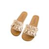 Flat-bottomed one-word drag shoes for women's summer wear, new with skirt, soft-soled casual beach sandals
