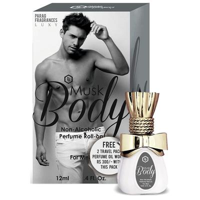 Vůně Tělové Pižmo Attar Parfémový Olej Pro Muže 12ml / Svěží Vůně Výdrž 24 hodin (Se 2 ks cestovního balení parfému bez oleje)