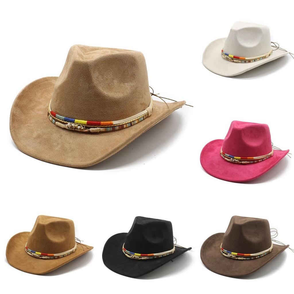 Ethnic Style Fedora Hat With Water Ripple Embellishments For Women Men And Performance Use
