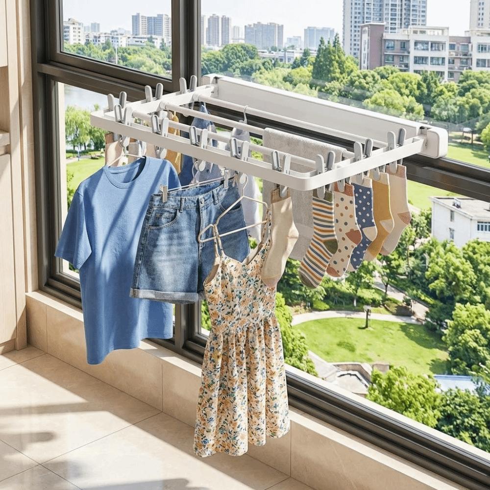 Anti-slip Sock Folding Clothes Dryer Windproof Multi-Clip Drying Rack Folding Drying Rack  Indoor