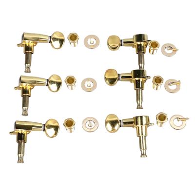 6 Piezas Clavijas de Afinación de Guitarra Completamente Cerradas Operación Rápida Precisa Clavijas de Afinación Metálicas Estables para Guitarra Acústica Eléctrica Doradas 6R