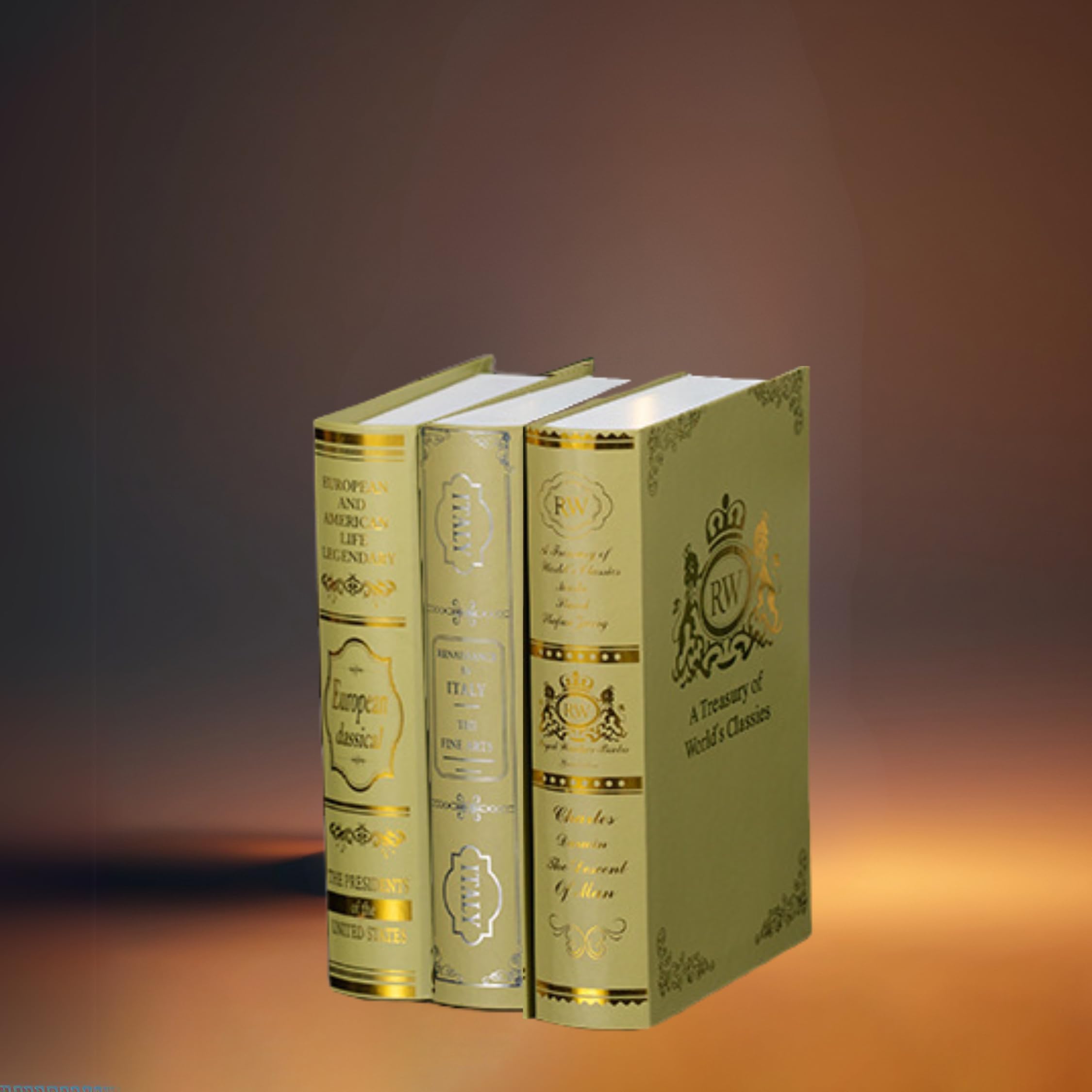 

Книги-муляжи, Имитация книг, Предметы интерьера, Декор в винтажном стиле, Форма книги, Домашний декор (3, (M) Зелёный и Золотой)