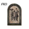 Retro Arched Picture Frame Halloween Wooden Wall Decor, Ghost Cat Double-Layer Hanging Ornament, Distressed Gothic Mantelpiece Decor Tabletop Plaque,