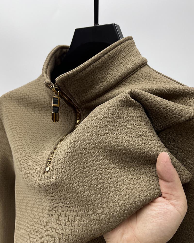 Men s Thickened Velvet Half-Zip Turtleneck Hoodie - Autumn/Winter Trend 2XL