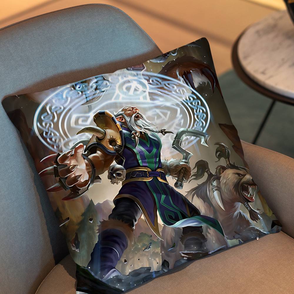 Game Dota 2 Rubick Pillow Case Square Double-Sided Printing Short Plush Sofa Cushion Cover Bedroom Bedside Pillow