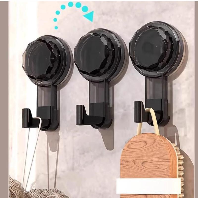 3pcs Removable Swivel Strong Suction Cup Hook Water And Moisture Resistant Suitable For Kitchen Bathroom