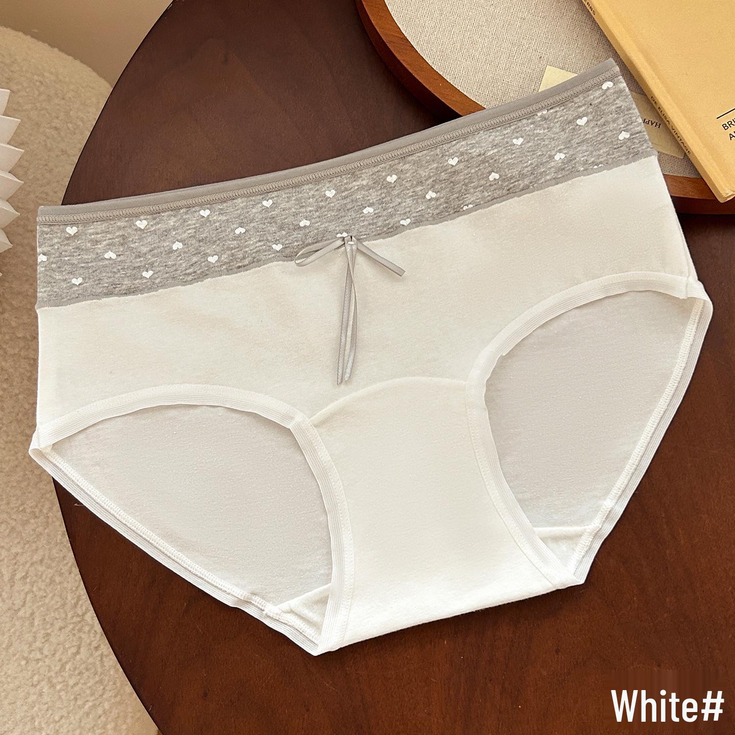 

Antibacterial Sweet Bowknot Cotton Mid-Waist Hip-Hugging Briefs M 75-95 lbs