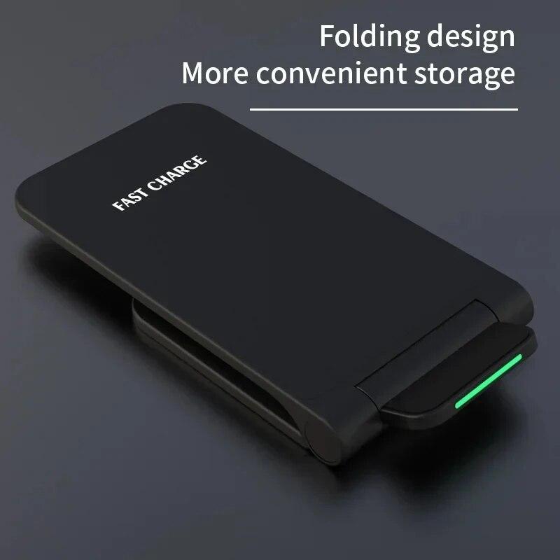 2025 Wireless Charger Station For iPhone 16 15 14 13 12 Pro Max 11 Phone Stand Fast Charging Charger for Samsung Xiaomi Foldable
