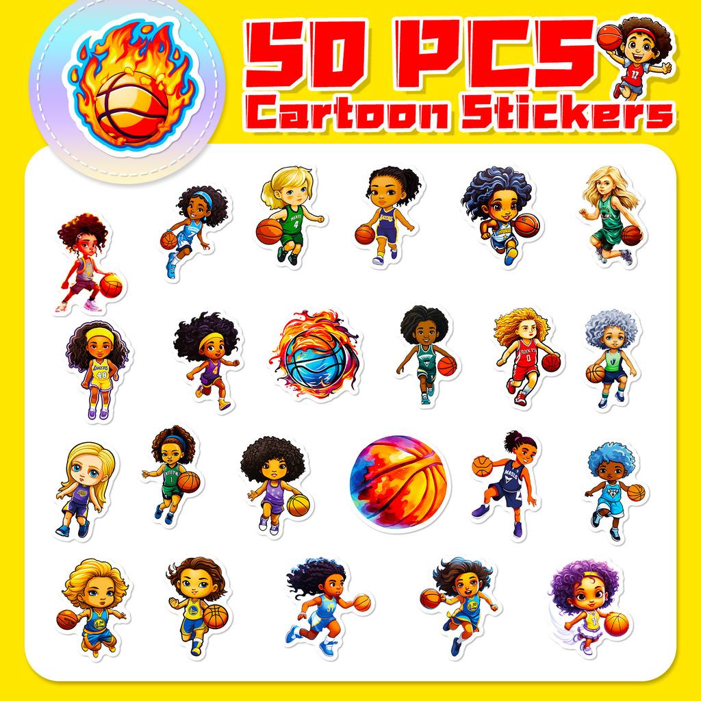 50 Cute Nba -Girl-Jmh Rugby League Graffiti Stickers Personality Stickers