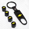Elegant Zinc Alloy Car Wheel Tire Valve Dust Caps With Chevrolet Emblem Keychain