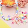 200/500/1000pcs Rainbow Acrylic Craft Beads, Colored Circular Plastic Spacer Beads, Used for DIY Jewelry Craft To Make Necklaces and Rainbow Bracelets