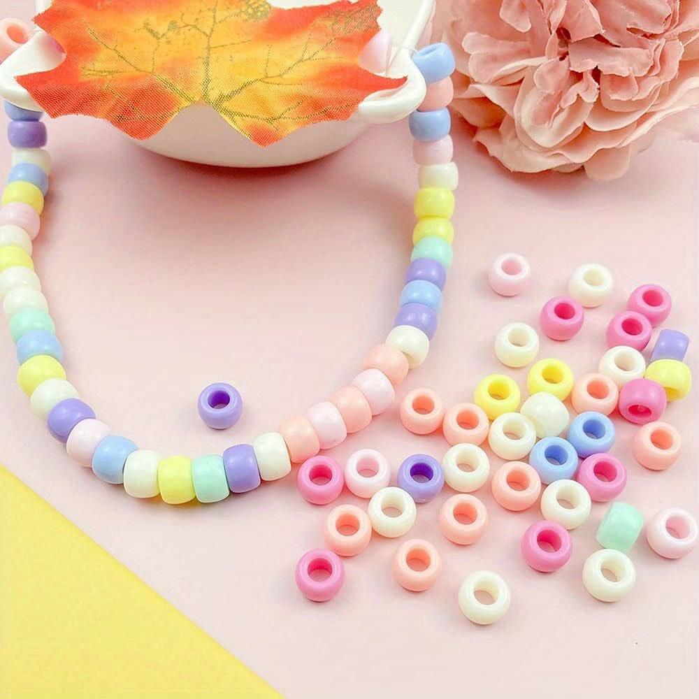200/500/1000pcs Rainbow Acrylic Craft Beads, Colored Circular Plastic Spacer Beads, Used for DIY Jewelry Craft To Make Necklaces and Rainbow Bracelets