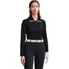 FILA Golf Series Simple Classic Versatile Casual Sports Comfortable Knitted Long Sleeve Sweater Women sweater Deep-Black A11W615403FBK