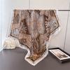 European And American Retro Fashion Satin Simulation Silk Printing Large Square Scarf Silk Scarf Shawl Headscarf Neck Protection Scarf Scarf