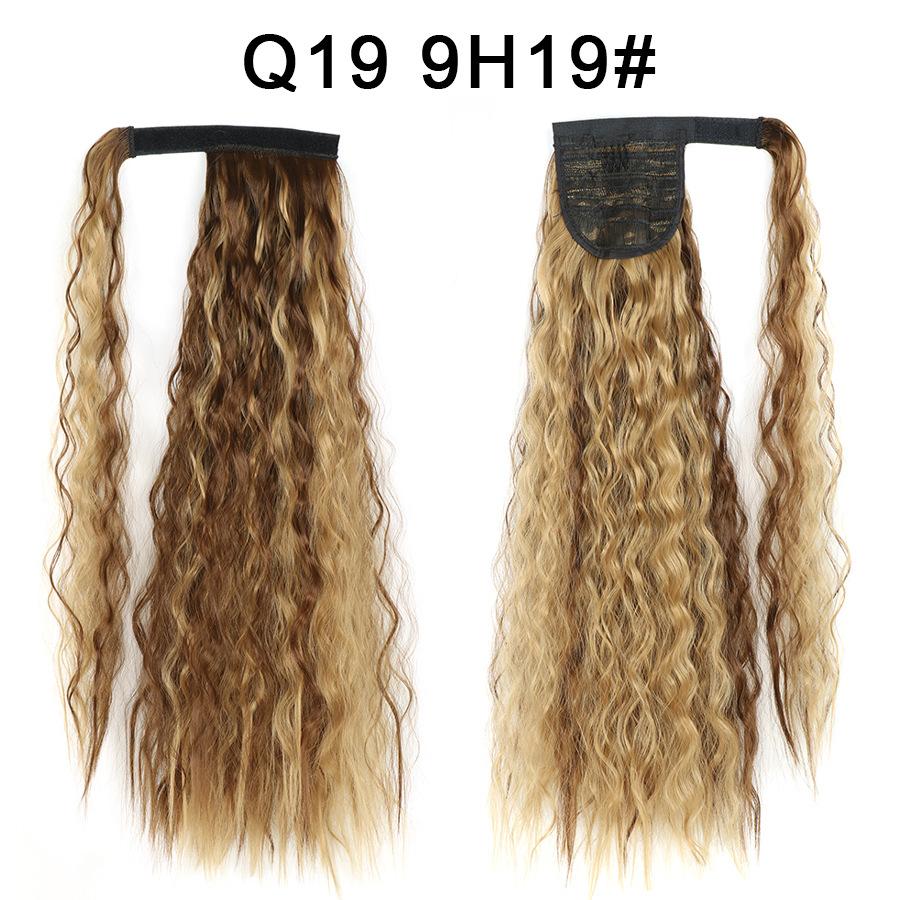 Synthetic Long Curly Clip In Hair Extensions Ponytail Hair Wig Heat-Resistant Curly Pony Tail Wig For Women