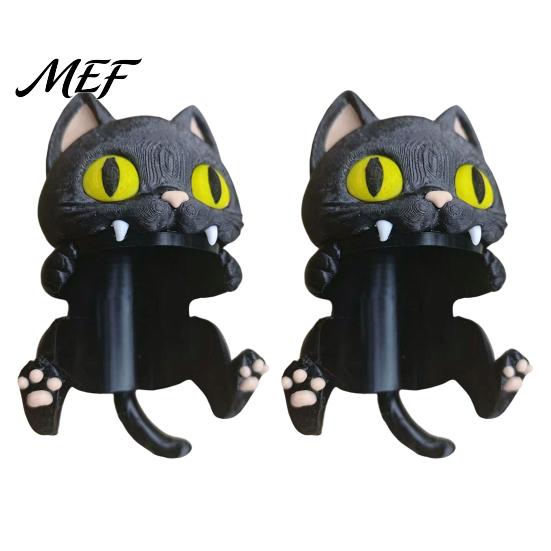 Funny Desktop Ornament 3D Printed Bat Can Holder, Cartoon Vampire Cat Stand Soda Holder for Standard Cans, Halloween Decor, Novelty Party Gift Drink