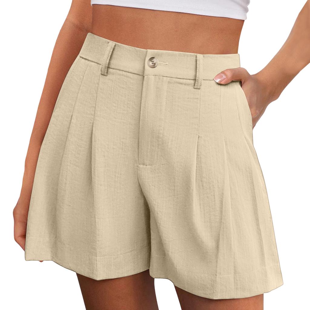 Women's Shorts Casual Summer Color Drawstring Beach Loose Pockets Shorts