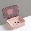 Soap Box Portable Drainable Plastic Soap Holder Container with Cover for Home Dorm Travel