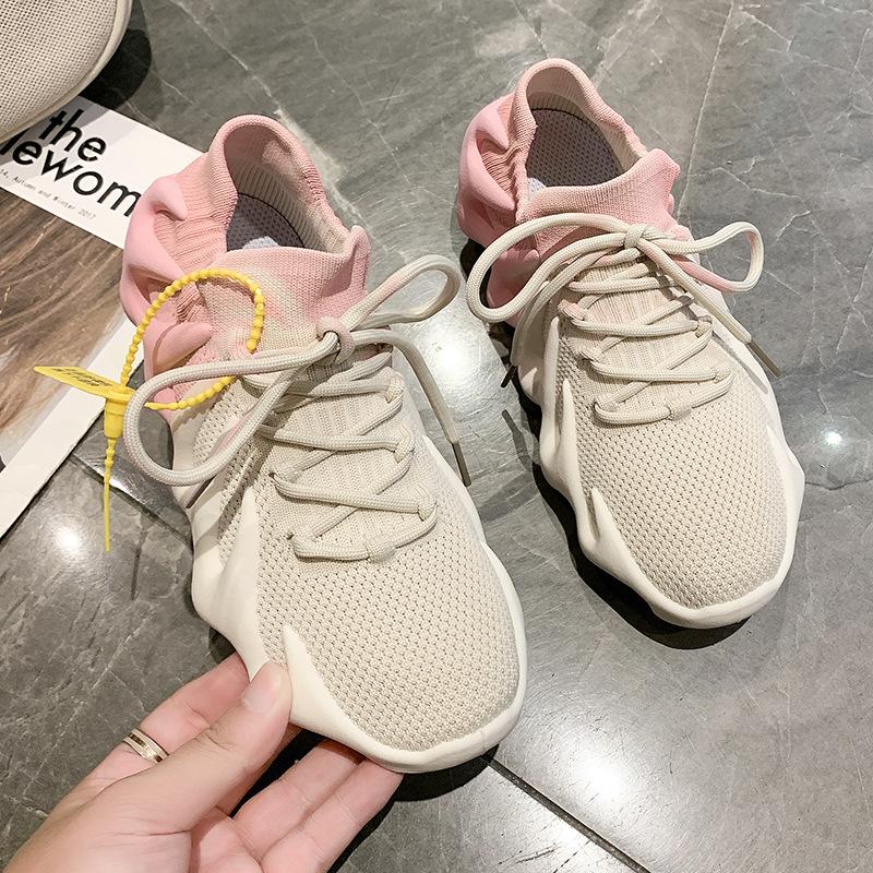 Flying woven shoes women's summer and autumn new fashion low-top casual dad shoes octopus breathable sneakers women