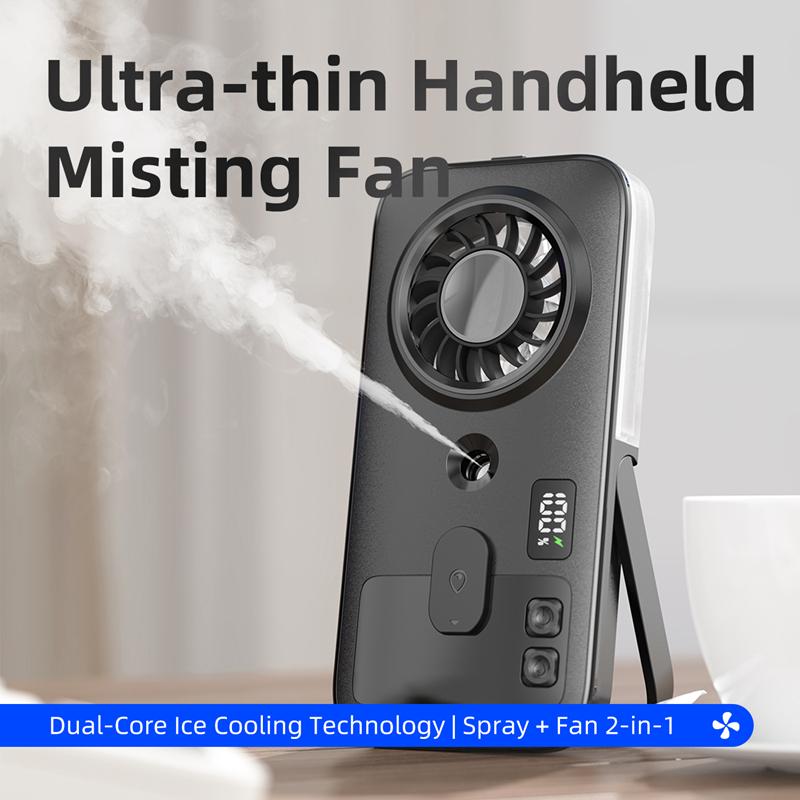 Mini Portable Handheld USB Rechargeable Misting Fan Digital Display Humidifier Outdoor Personal Air Cooler Ventilador Portátil