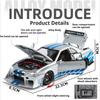 1:24 Gtr-R34 Gtr-S15 Modelauto Speelgoed Legering Carrosserie Rubberen Banden Schokdemping Sportauto's 4 Deuren Openbare Modellen Geweldig Verzamelobject