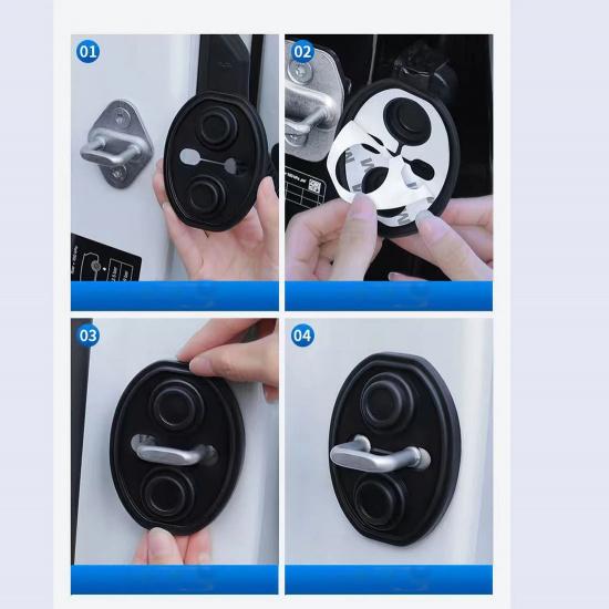 4PCS Silicone Car Door Latch Guard Cover Universal Upgrade Car Door Lock Protector Noise Reduction