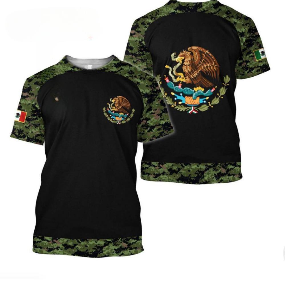 3D-printet T-skjorte med korte ermer Europeisk og amerikansk herreklær med korte ermer