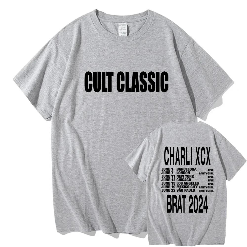 Camiseta Cult Classic Charli XCX Brat Tour 2026 Moda Estética Retro para Hombre Camiseta Neutra de Alta Calidad Retro