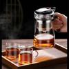 Hitzebeständige Glas-Teekanne mit Ein-Klick-Filter Tee-Kaffeezubereiter Wassertrennungsdesign, Heim-Teezubehör