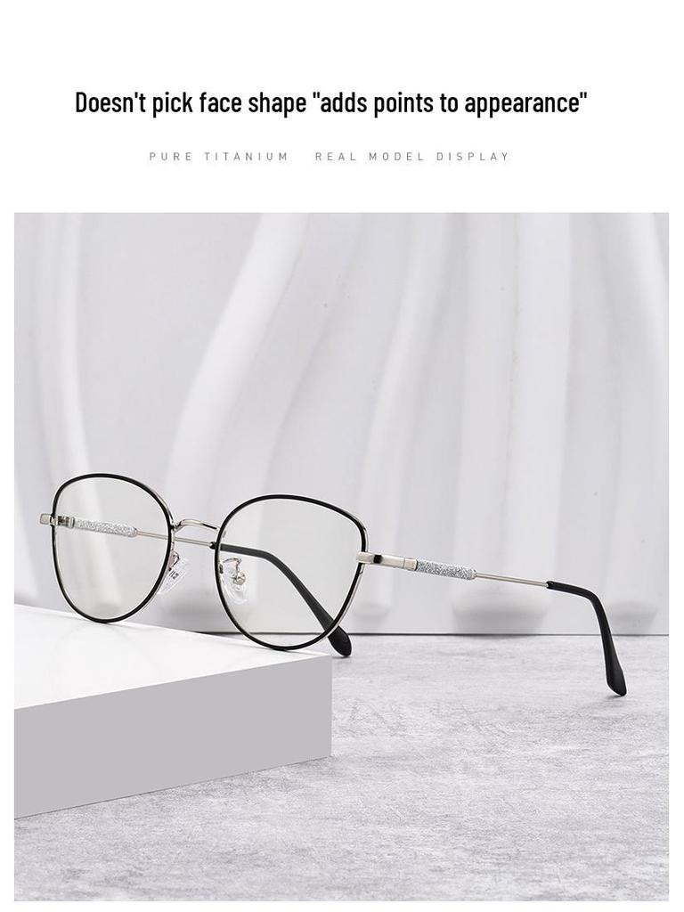 Gold Wire Retro Round Eyeglass Frames for Women - Optical Myopia-Fit, Korean Style, Large Face Trendy Design.