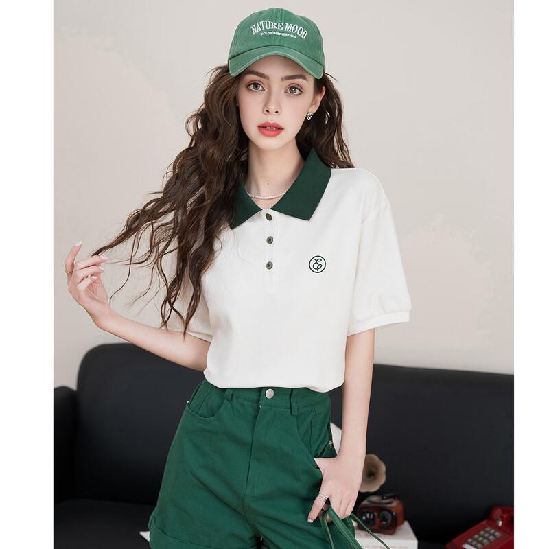 Французская коробка Колледжный стиль Контрастная рубашка-поло XL