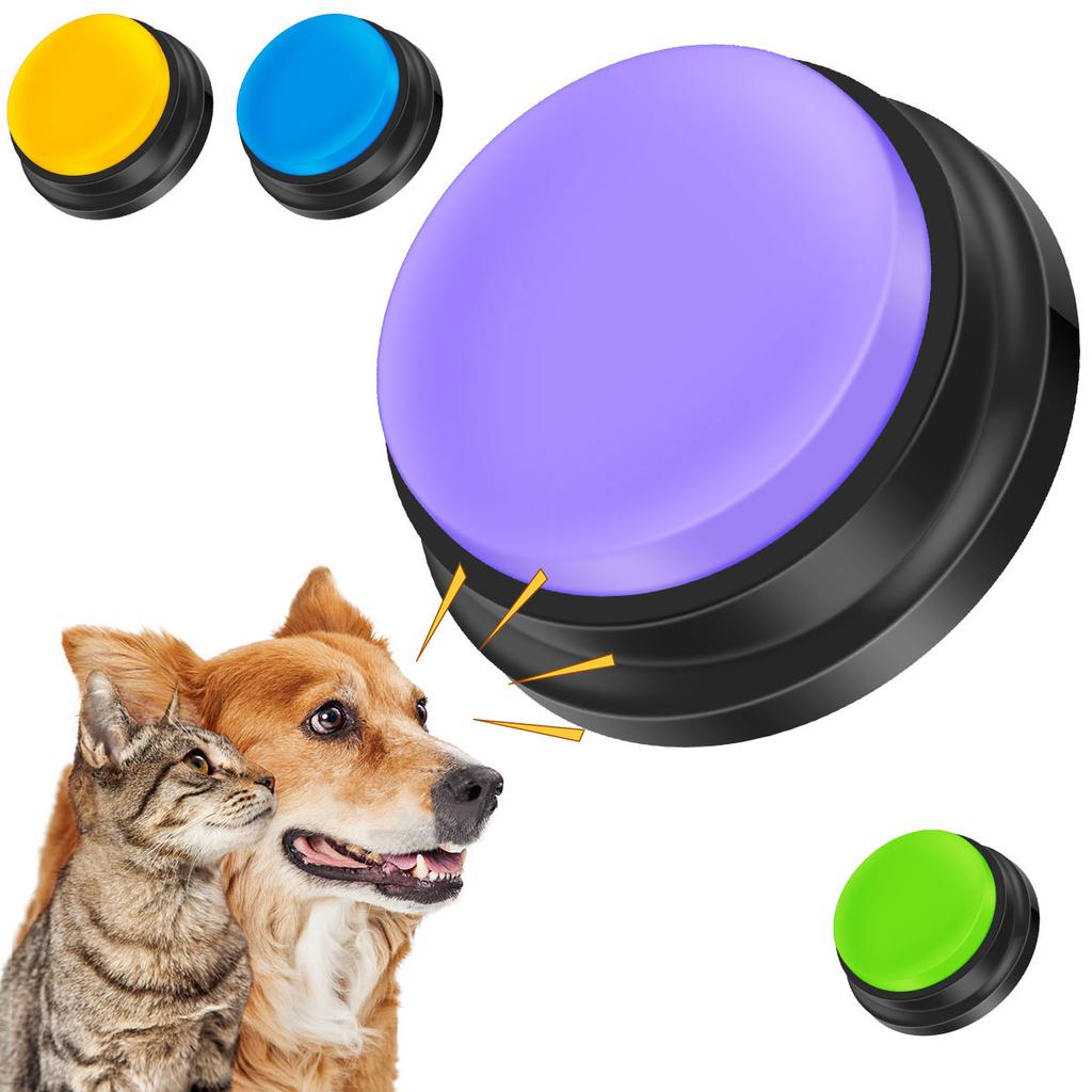 4Pcs Pet Button Box Recordable Talking Button Cat Voice Recorder Talking Toy For Pet Communication Training Tool Squeeze Box Dog