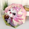1pc Cute Axolotl Playing Guitar Automatic Opening and Closing Umbrella - Small Umbrella Suitable for Various Occasions, Portable 3-Fold Smal