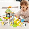 Big Particle Roof Blocks Compatible City House Slide Building Blocks Castle Brick Toys For Children Christmas Gift for Boy Girl