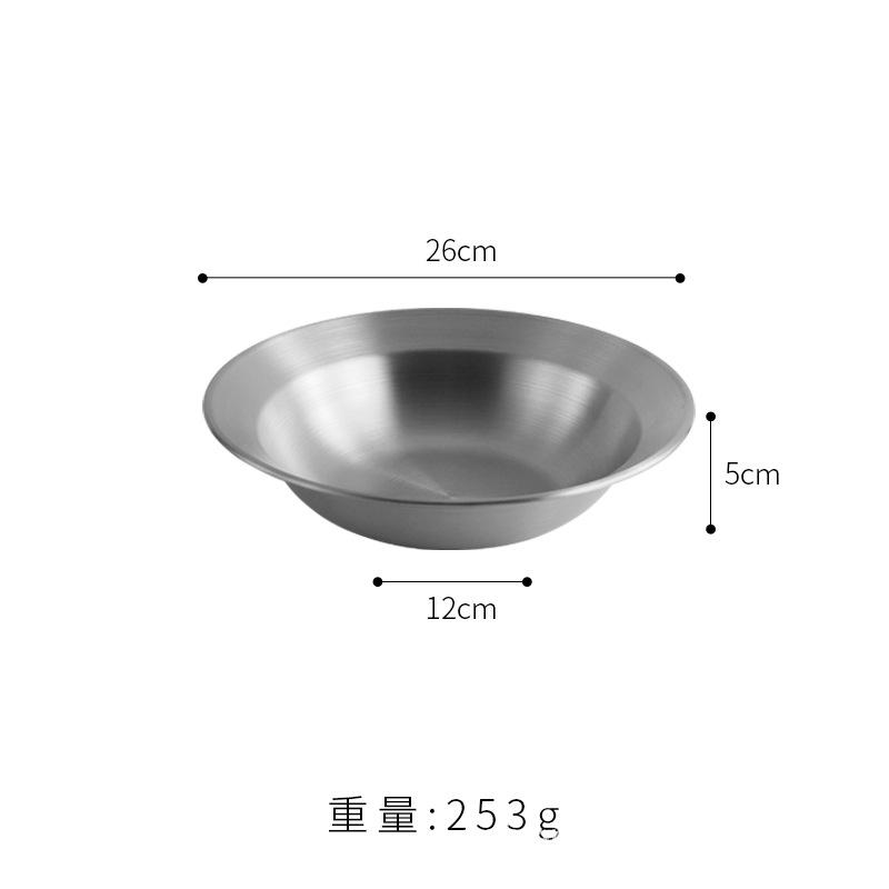 Korean Stainless Steel Crayfish Pot Thickened Straw Hat Round Plate Vegetable Plate Soup Plate Deep Plate Pasta Salad Plate