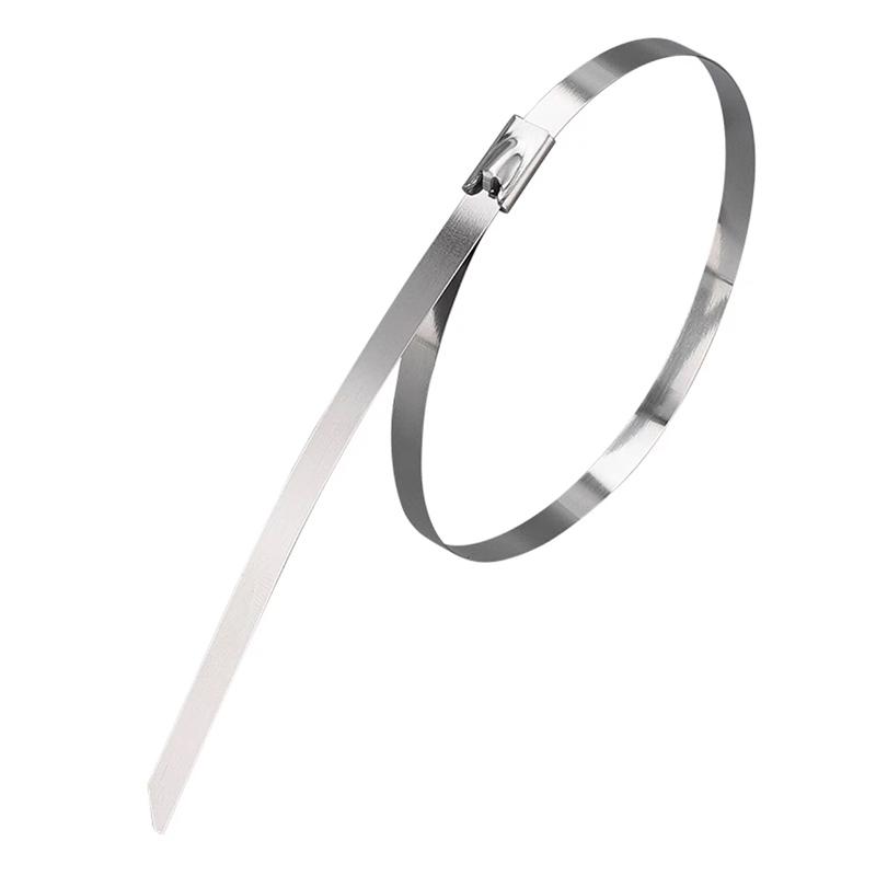 50Pcs 304 Stainless Steel Cable Ties, Self-Locking Anti-Rust Metal Zip Ties for Electrical Wiring Harness, Heavy Duty