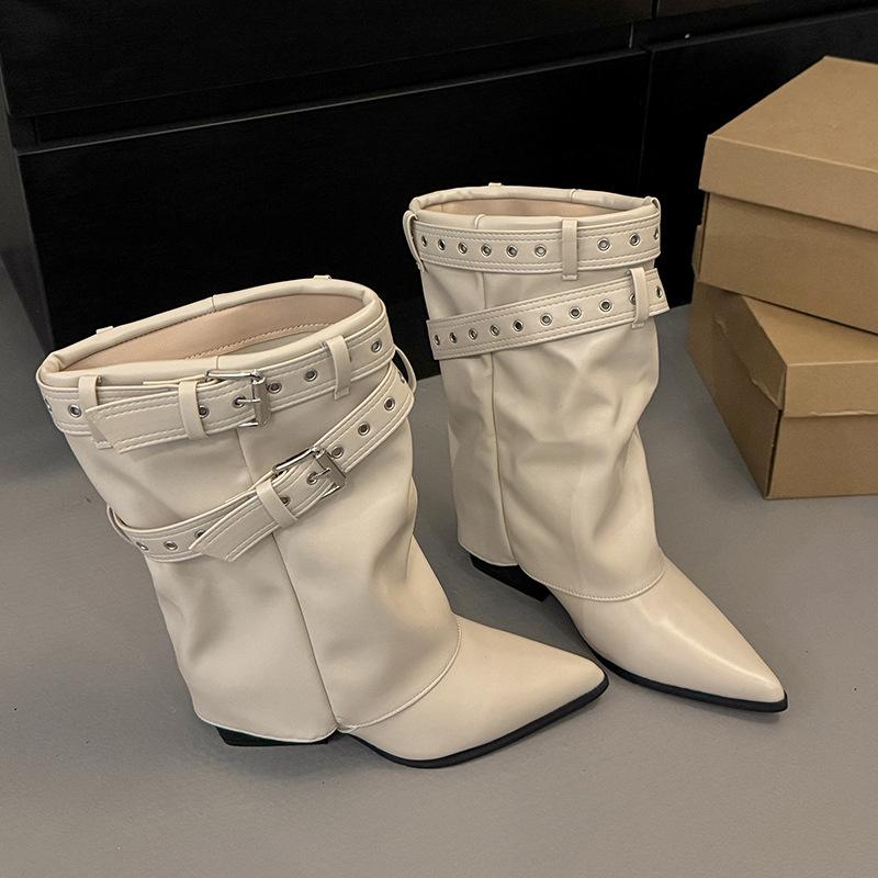 

American Spice Girls Belt Buckle Pants Boots Short Boots Women s Boots 2025 Early Autumn New Niche Design Short Boots Western Boots 39