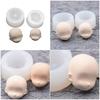 2Pcs Silicone Face Mould For Clay Doll Head Sugar Crafting Reusable Baking Sculpture Tool