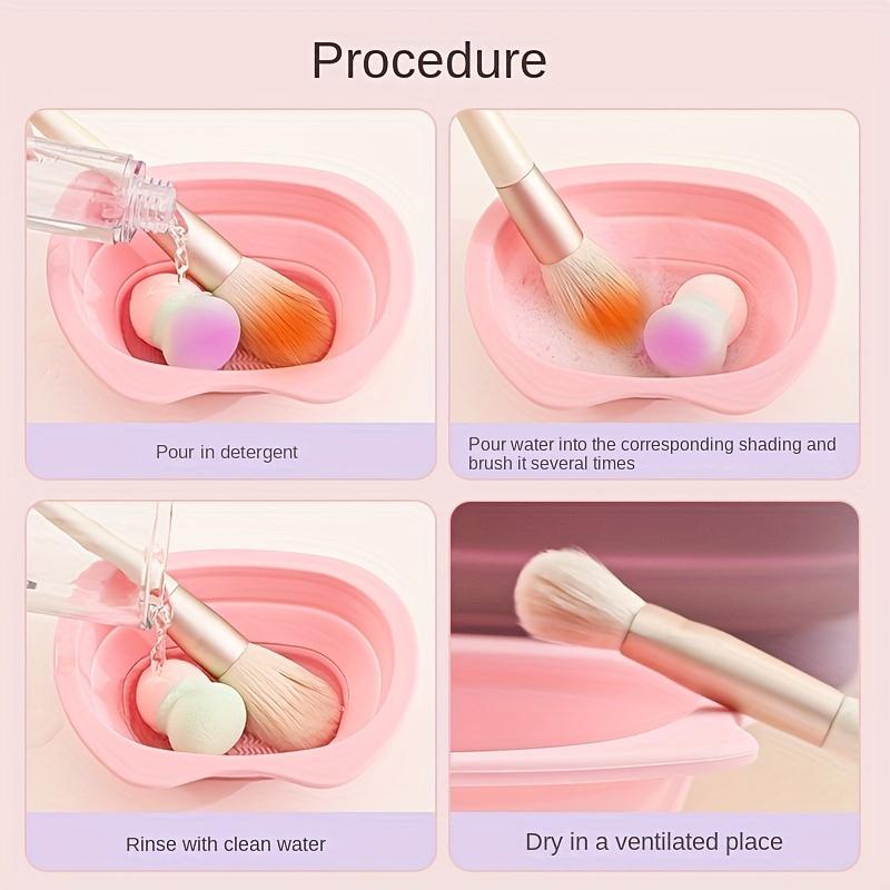 1pc Portable Silicone Makeup Brush Cleaning Mat - Easy To Clean and Convenient To Use - Practical Beauty Cleaning Tools