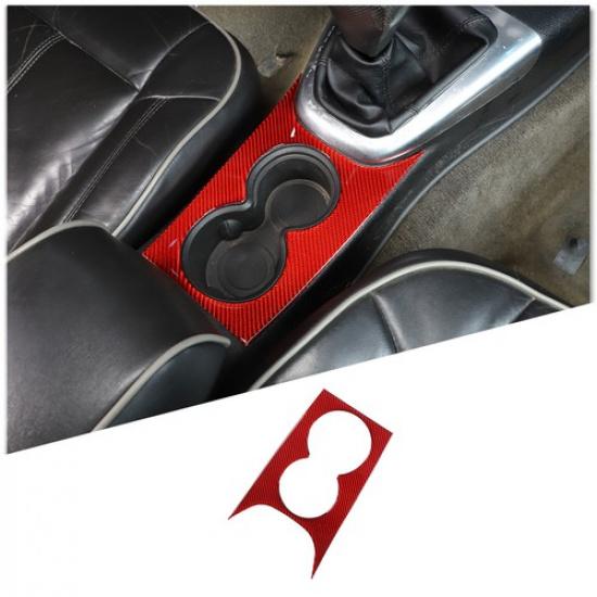 Red Carbon fiber Center Cup Holder Panel Trim Sticker For Hummer H3 2005-09