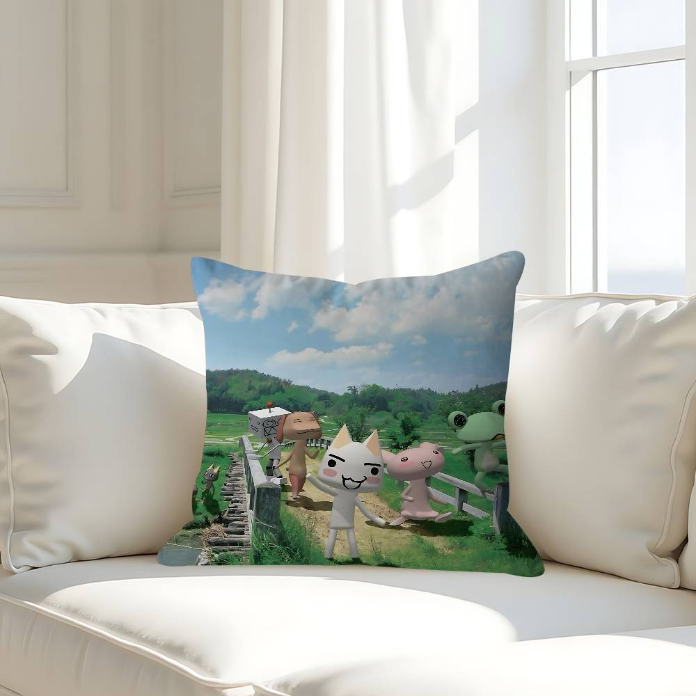 L-Inoue Наволочка Торо Съемная Моющаяся Наволочка для Подушки – Всесезонный Мягкий Лен 16x16Inch