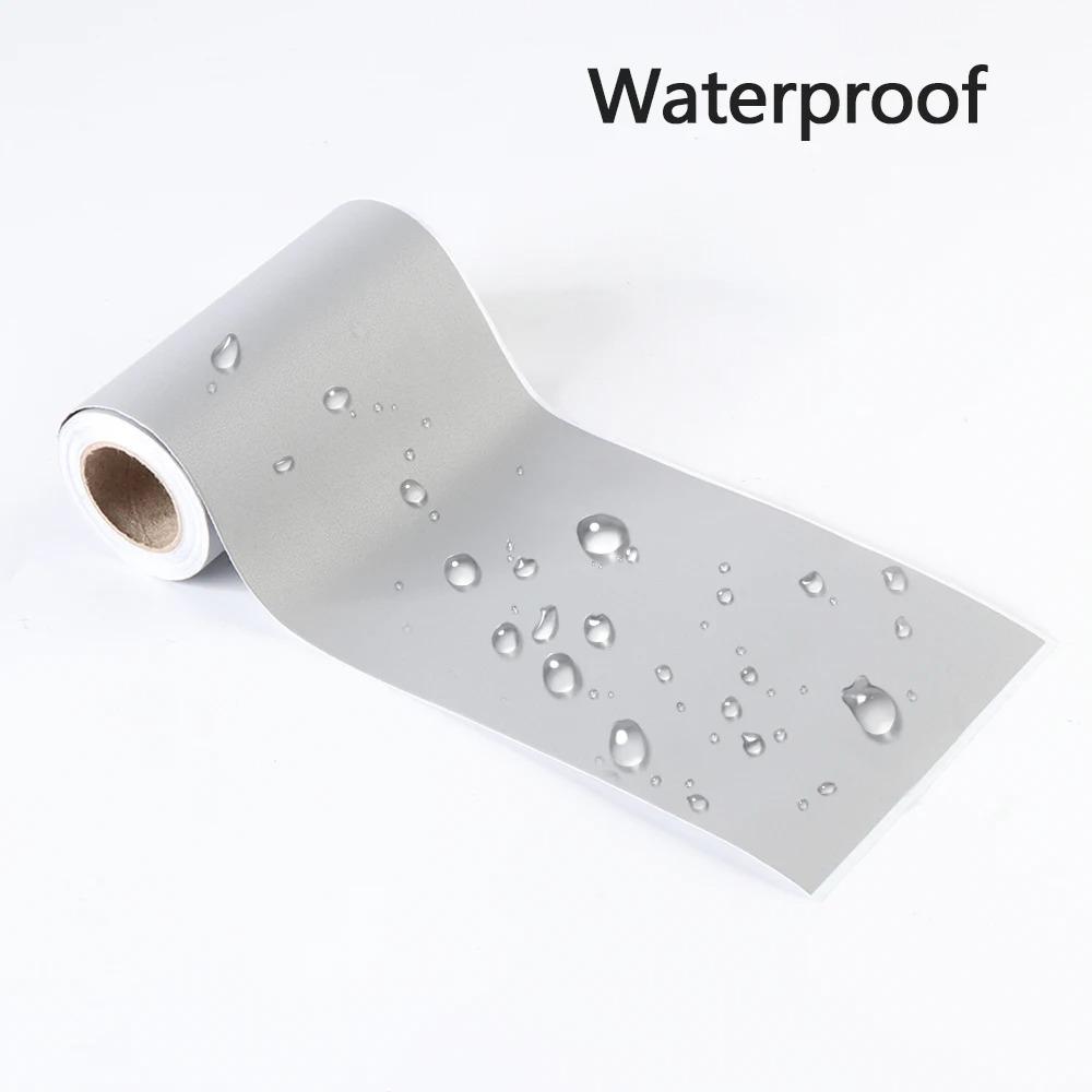 1PC 5m/196.85inch PVC Self-adhesive Baseboard Waterproof Wall Sticker Window Sill Door Frame Edge Wrapping Renovation Decorative