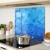 Glass Kitchen Chopping Board with Decorative Water Drops Graphic 60x52 Cm