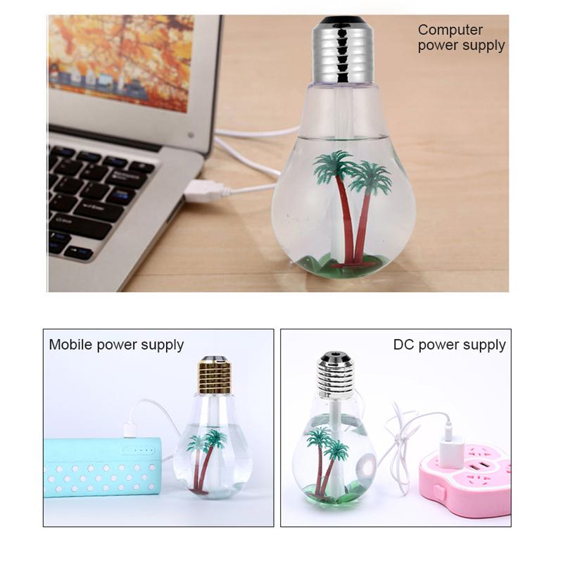 LED USB Light Bulb Humidifier Essential Oil Diffuser Atomiser Air Ultrasonic