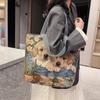 Dog Ethnic Style Handbag Large Capacity Animal Shoulder Bag Portable Cute Cat Cloth Bag  Students