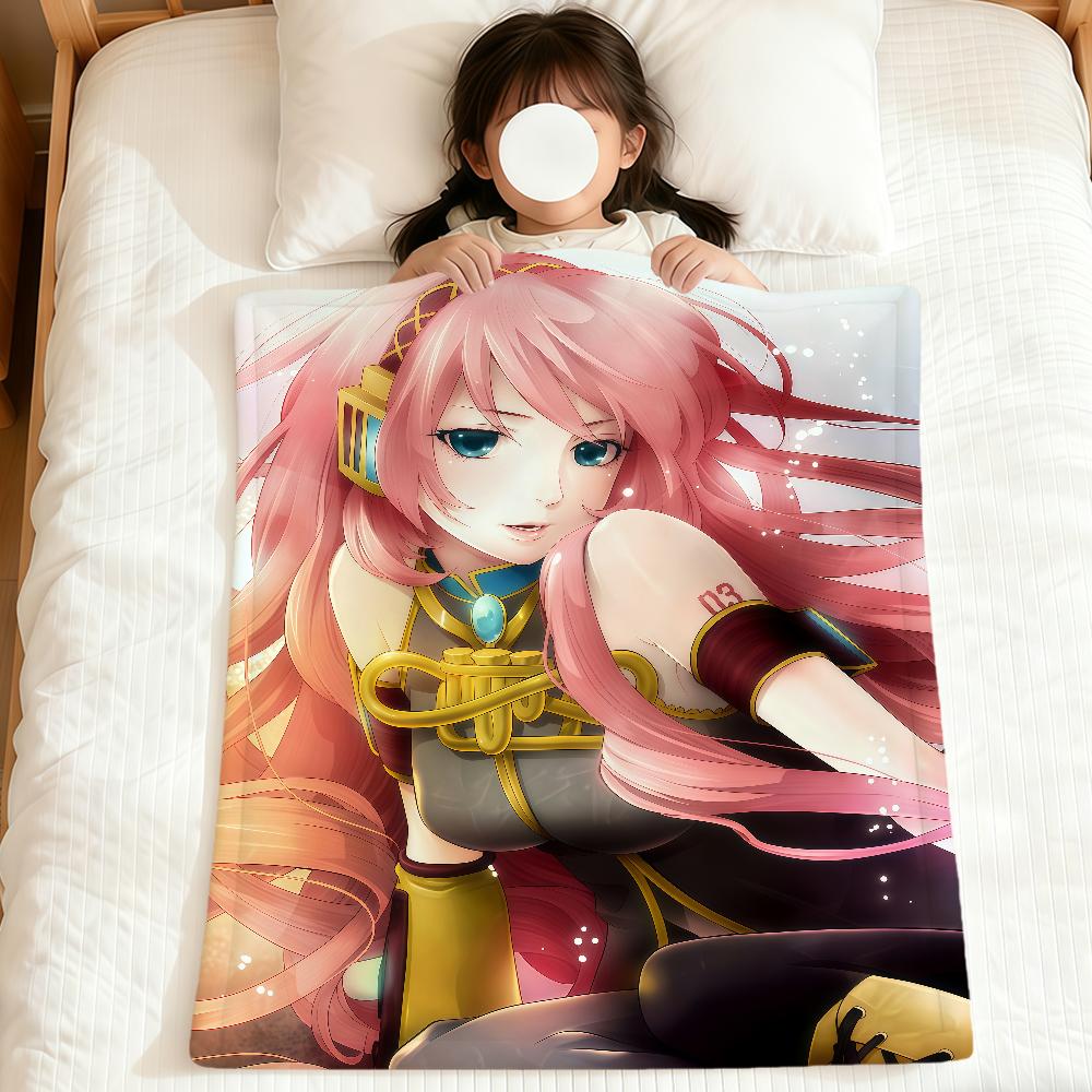 Anime Girl Cute Virtual Singer m-Megurine L-Luka Soft Warm Plush Blanket Dormitory Sofa Living Room Hogar Bedroom Gift Nap Home