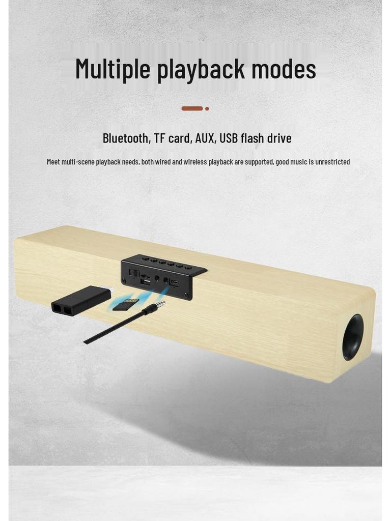 M1 Wooden Bluetooth Wireless Desktop Speaker with 6 Speakers and U Disk Support